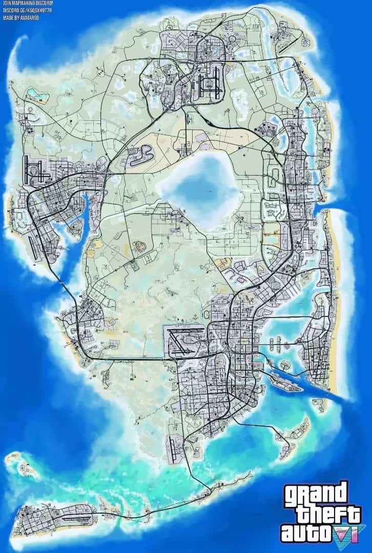 Mapmaking Discord Reveals Leaked GTA 6 Map Rendition