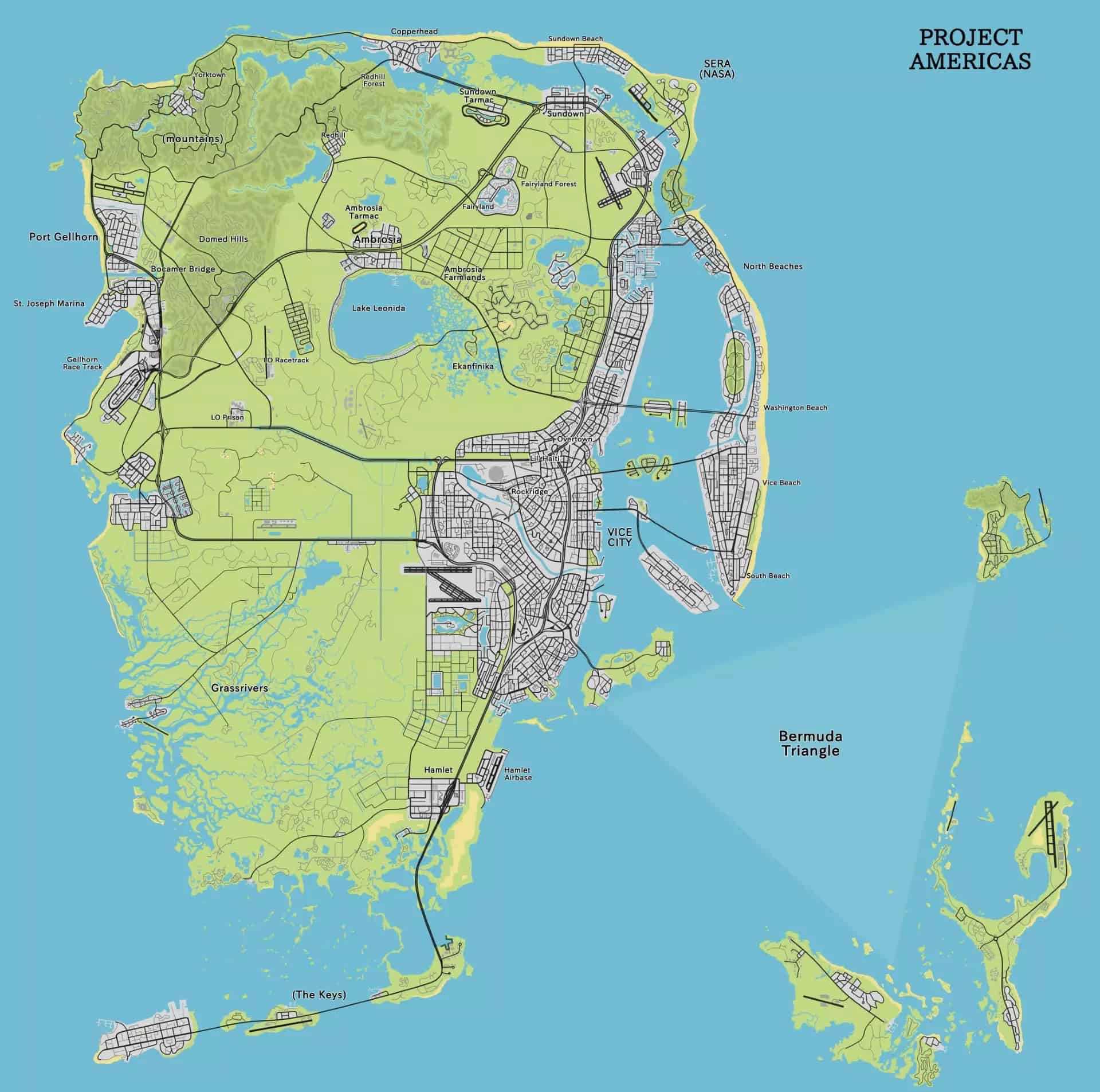  GTA 6 map rendition created by Reddit user